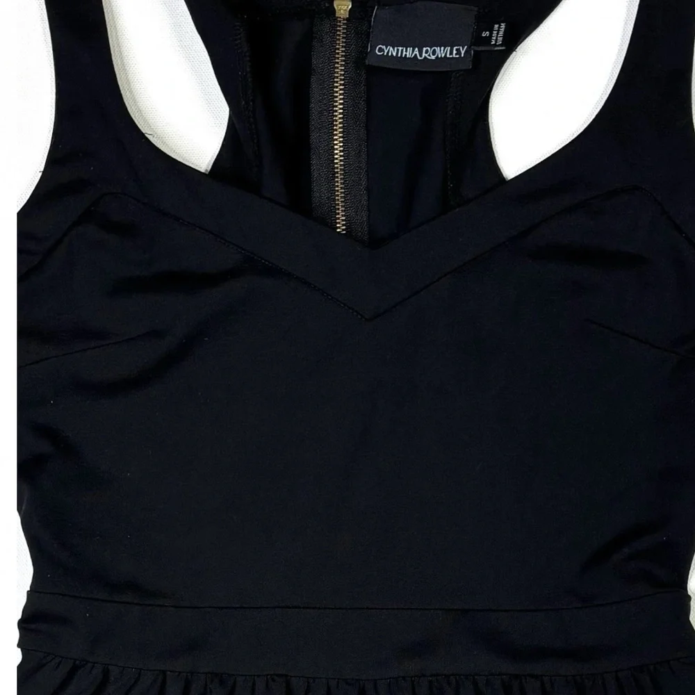 Cynthia Rowley Dress Women’s Small Black Sleeveless Zip Stretch A-Line - Picture 10 of 12